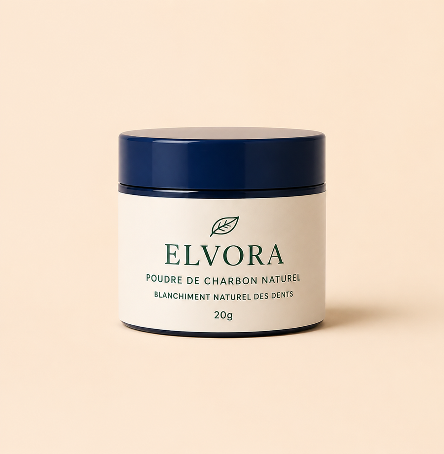 Poudre de charbon naturelle blanchissante